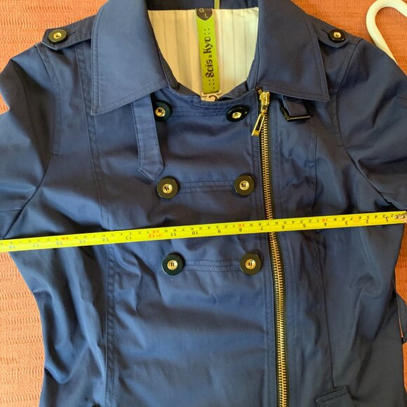 navy asymmetrical zip up jacket - Picture 8 of 9